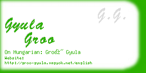 gyula groo business card